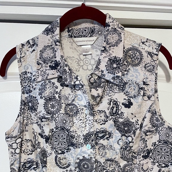 Christopher & Bank Sleeveless Button down Top Sz S - Picture 3 of 6
